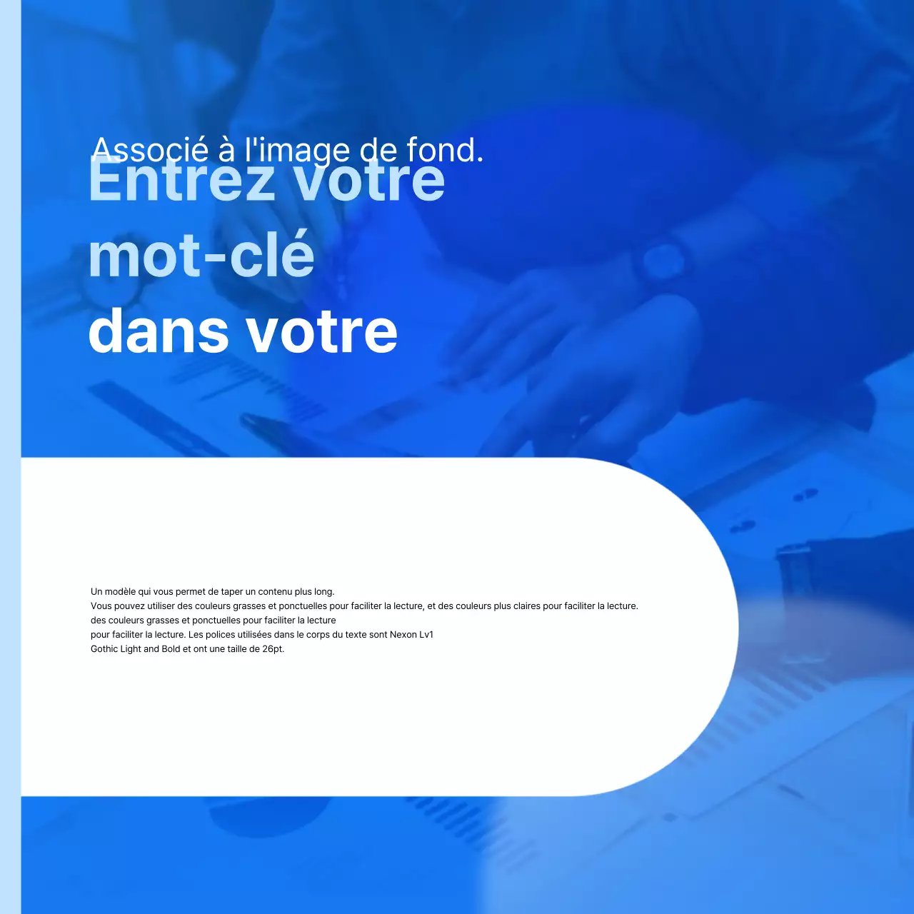 Une lettre d'information commerciale simple en bleu et blanc