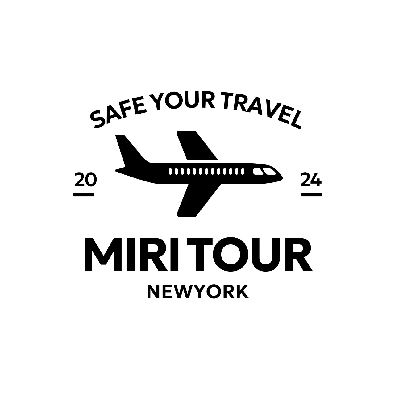 Travel promotional logo with airplane