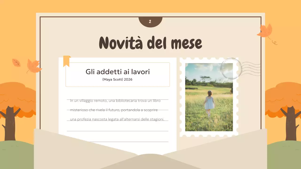 Una selezione di libri autunnali consigliati in arancione e verde