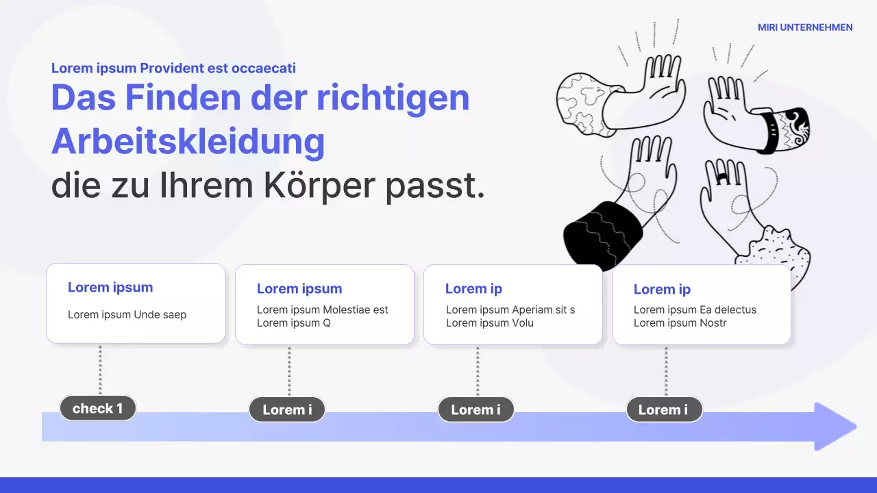 Einfaches Onboarding-Training in Blau