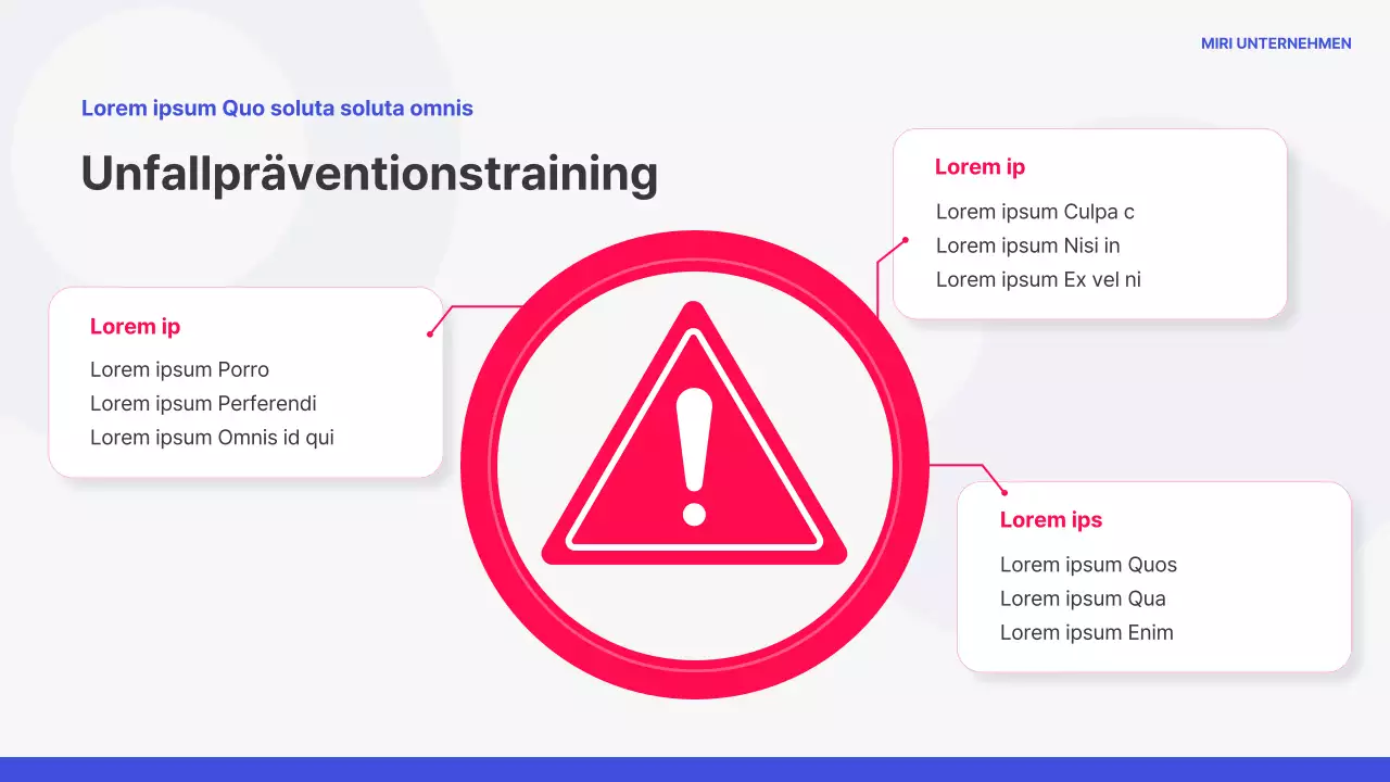 Einfaches Onboarding-Training in Blau