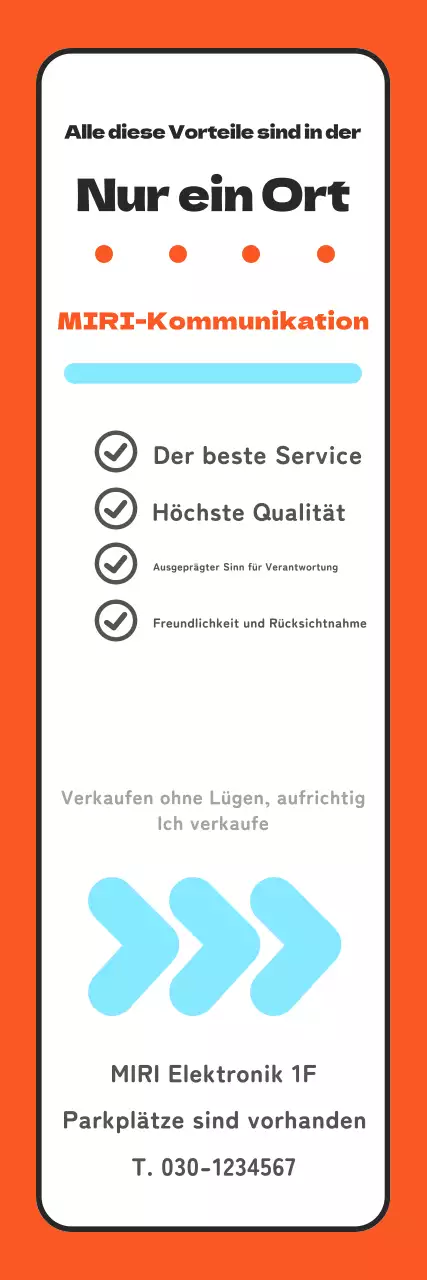 Werbung für eine kitschig-orangefarbene Handy-Trägerveranstaltung