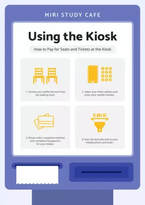 Blue Modern Kiosk Guide Poster
