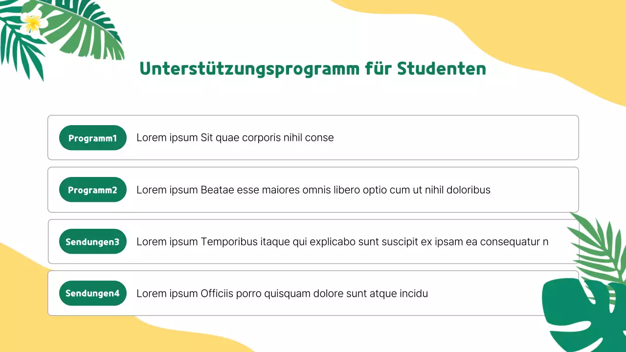 Werbung für die gelben und grünen Schulferienangebote
