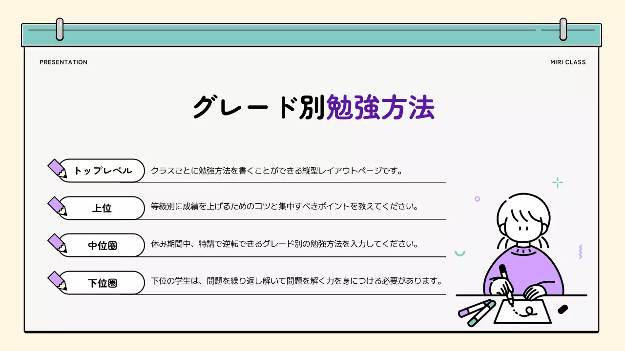 紫 シンプル 学習 プレゼンテーション