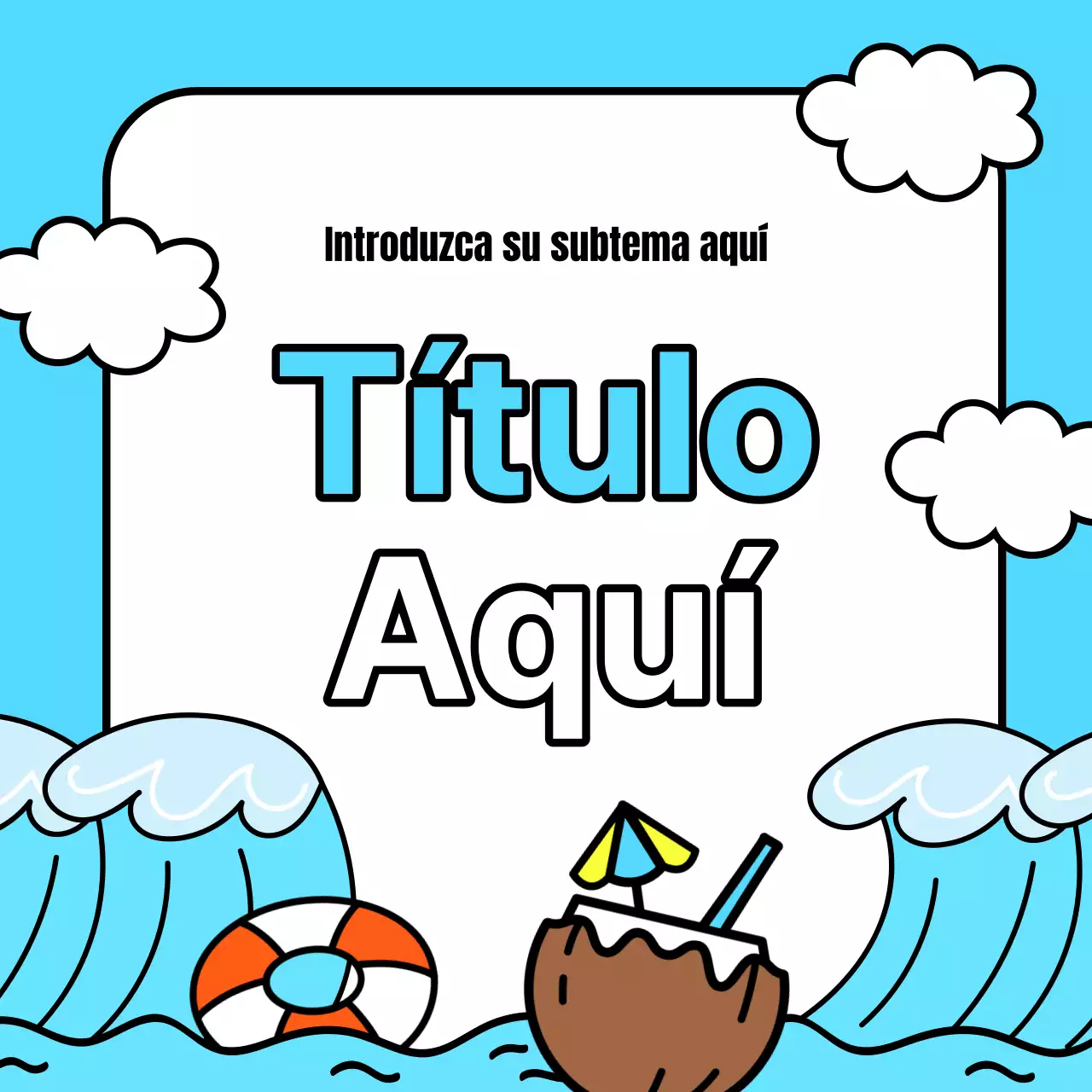 Un bonito anuncio de eventos veraniegos en amarillo y azul claro
