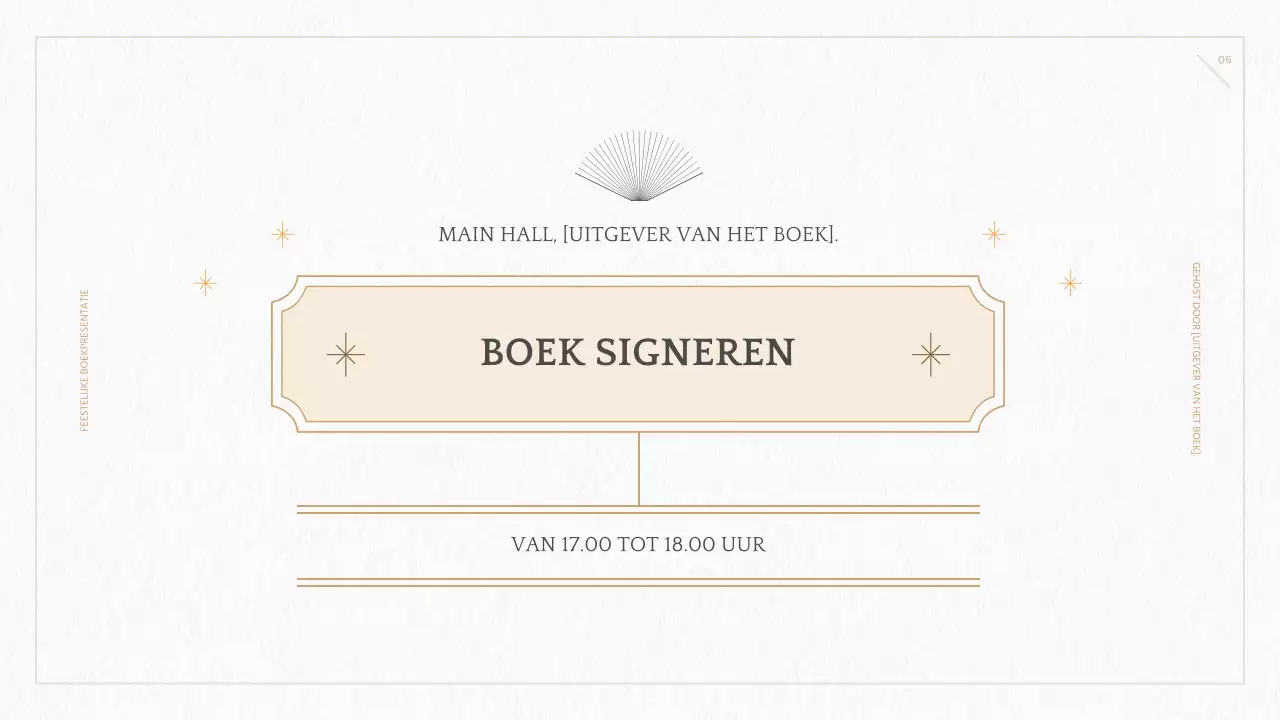 Boekpresentatie van nieuw geometrisch boek in geel en ivoor