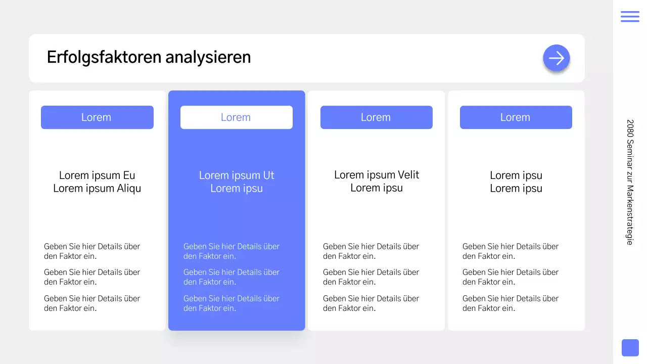 Eine einfache Markenstrategie-Fibel in Blau und Grau
