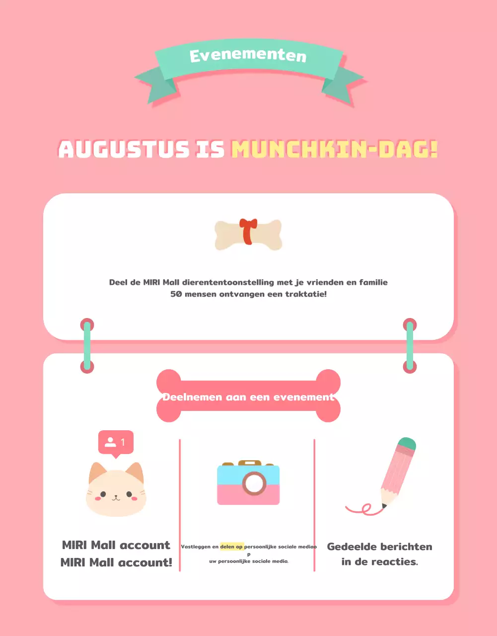 Een verzameling schattige dierenbenodigdheden in roze