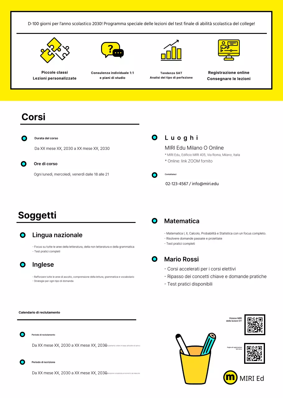 Opuscolo scolastico per il SATs