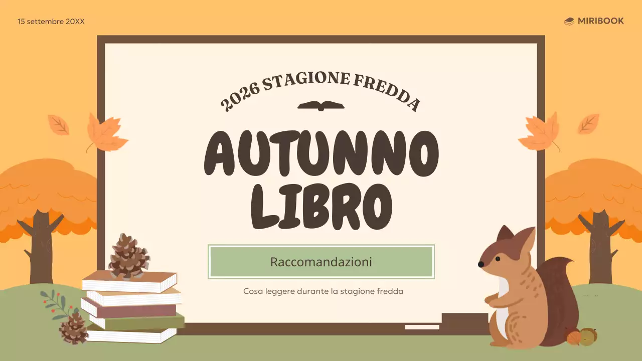 Una selezione di libri autunnali consigliati in arancione e verde