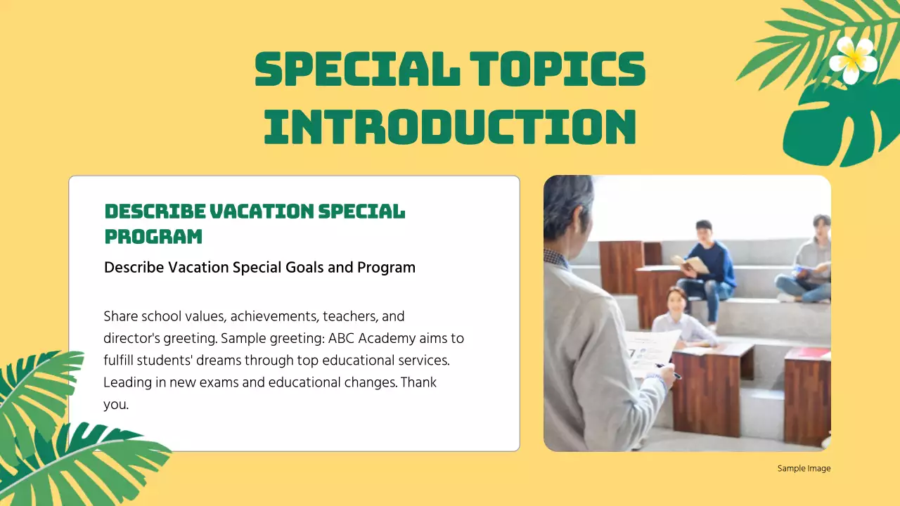 Yellow Tropical Orientation Guide Presentation