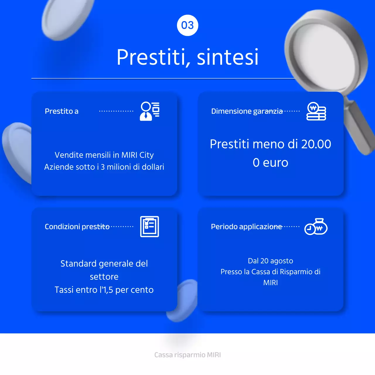 Sui prestiti a basso tasso di interesse con tonalità di blu e bianco