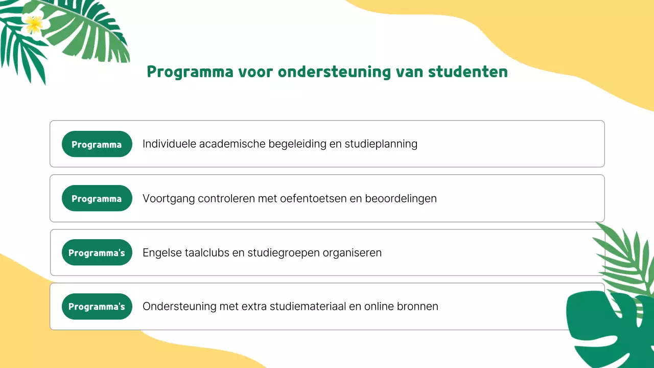 De gele en groene schoolvakantiespecials promoten