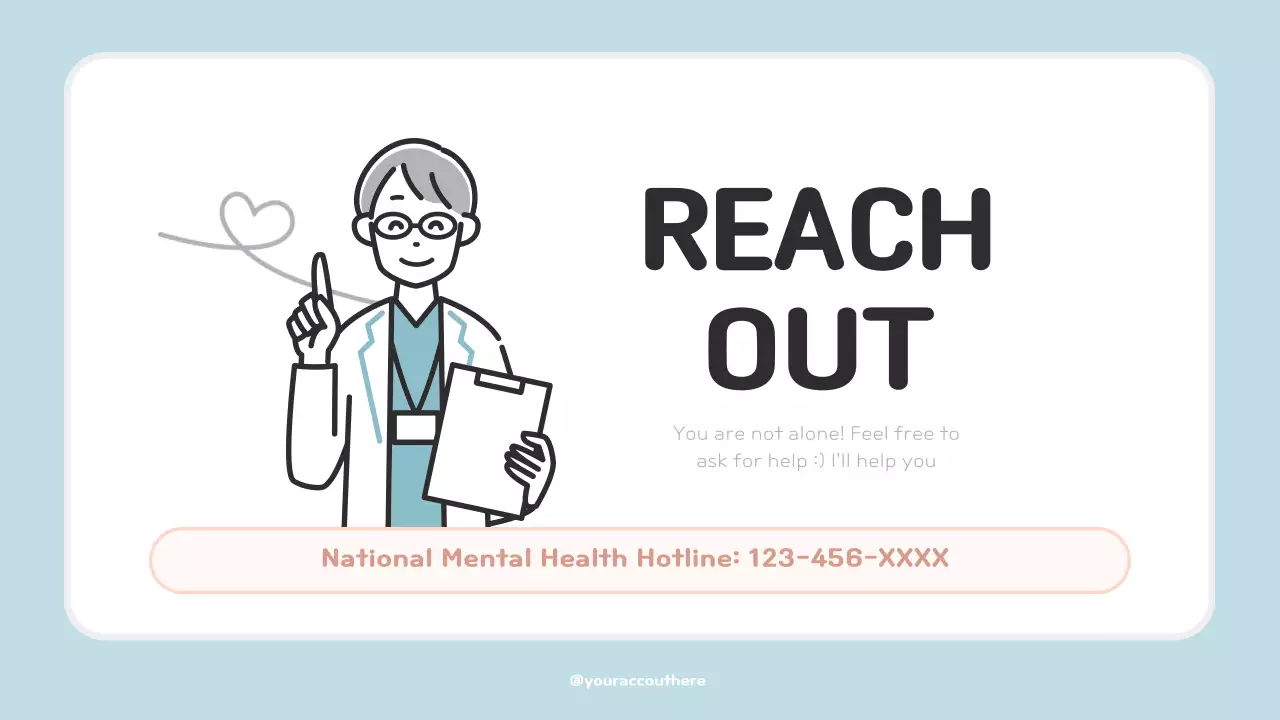 블루 심플 정신 건강 가이드 프레젠테이션