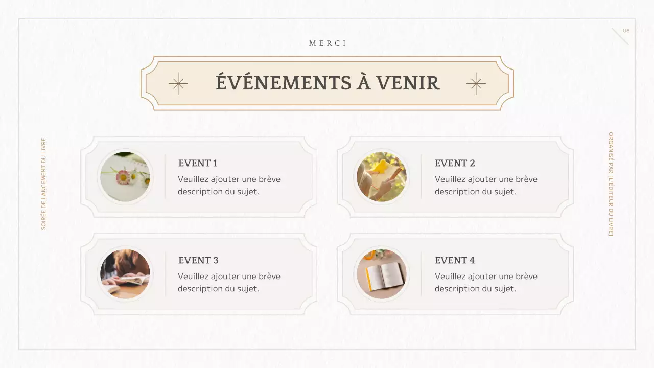 Présentation du nouveau livre géométrique jaune et ivoire lors d'une conférence de presse