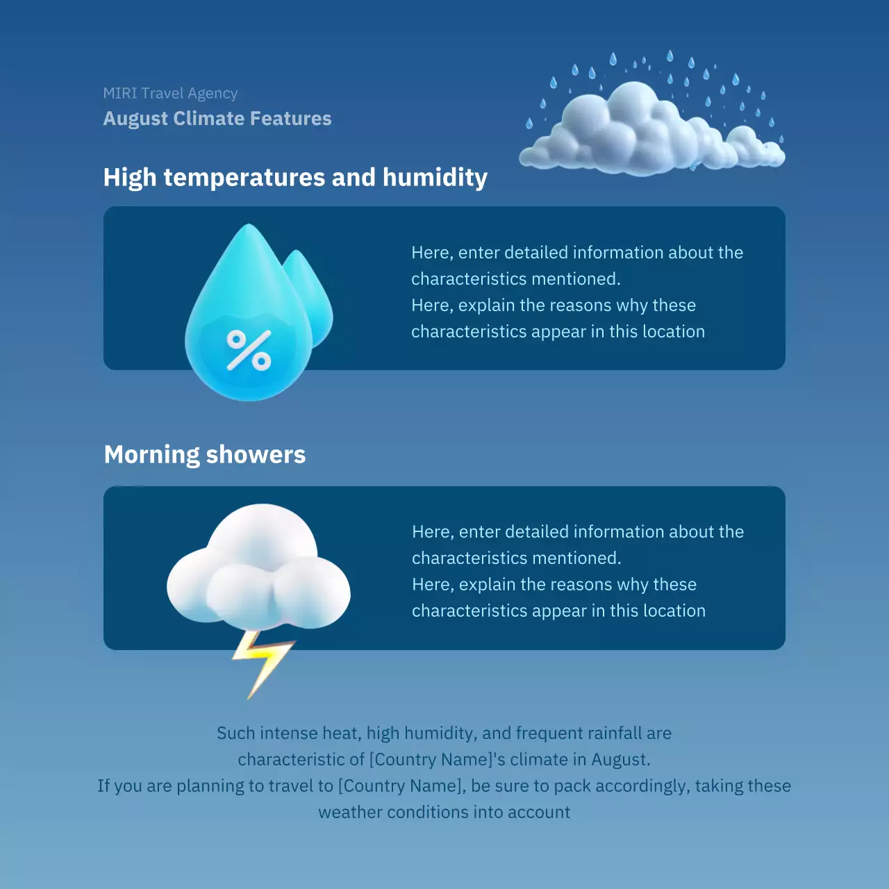Blue Simple Weather Guide Instagram Carousel