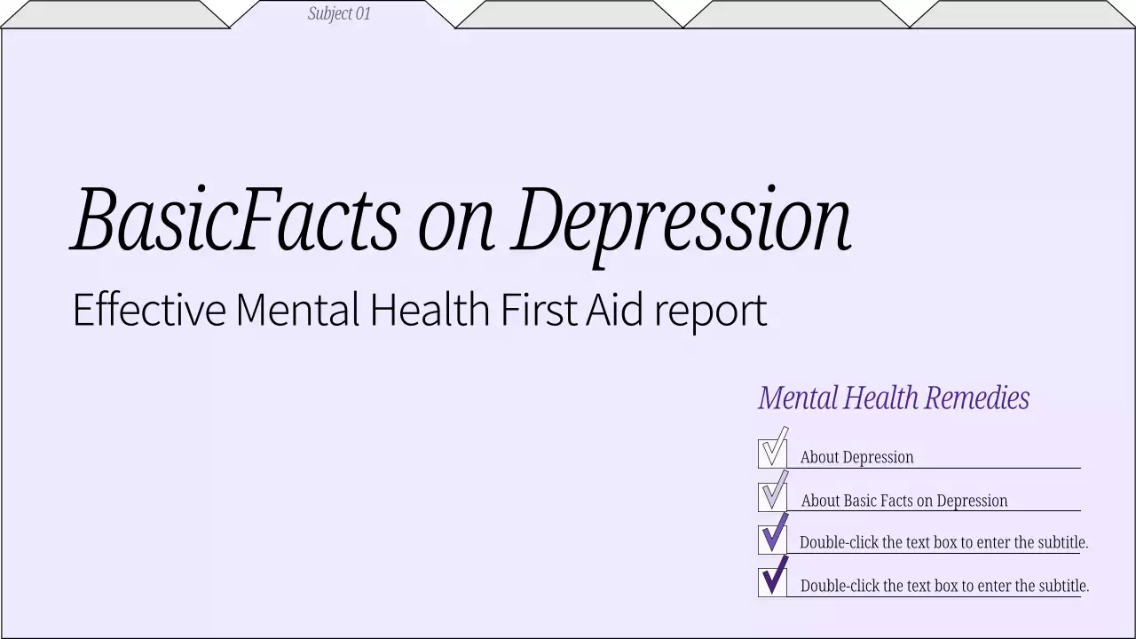 Purple Minimal Mental Health Report Presentation