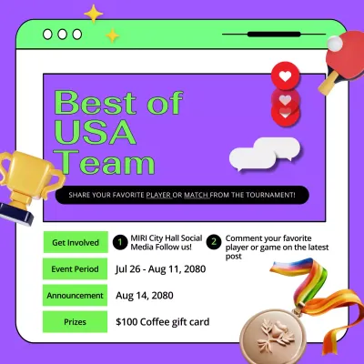 Purple Trendy Sports Promotion Social Media Post