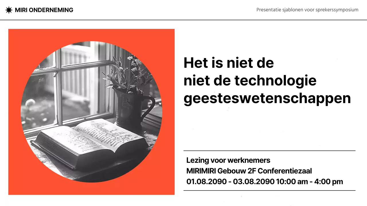 Modern speakerdeck in oranje en zwart-wit