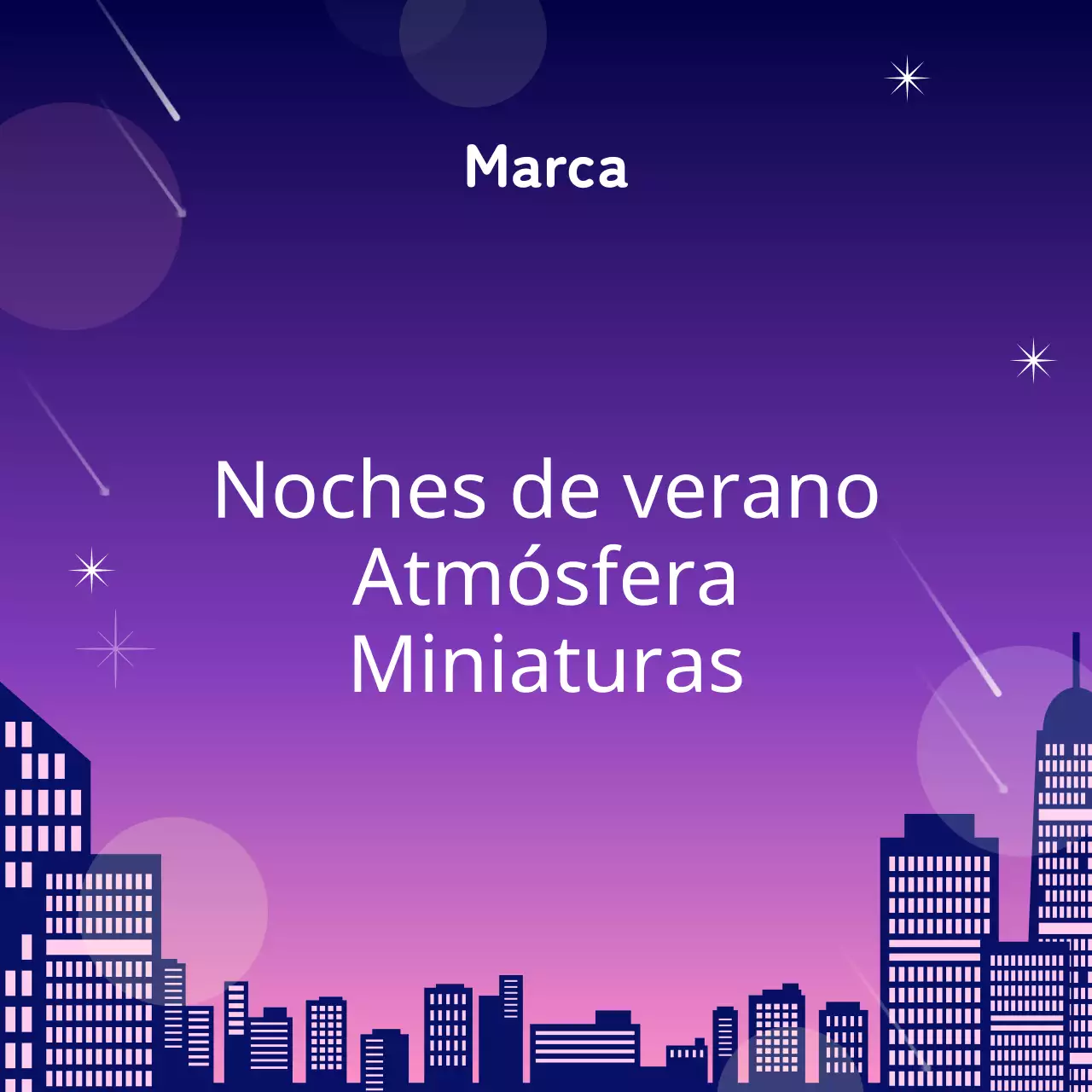 Anuncio en miniatura para una noche de verano a la última en morado y rosa