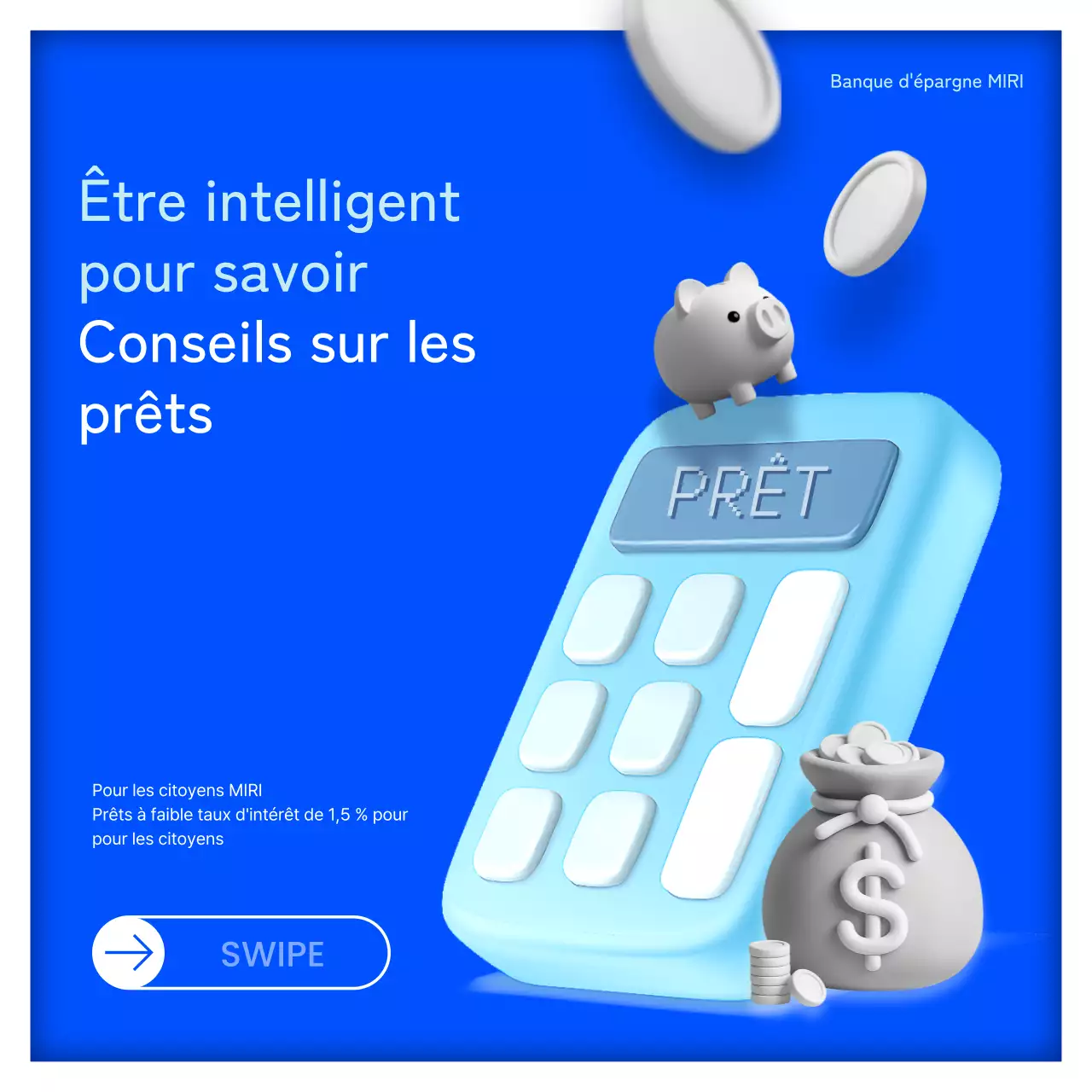 Des prêts à faible taux d'intérêt avec une touche de bleu et de blanc