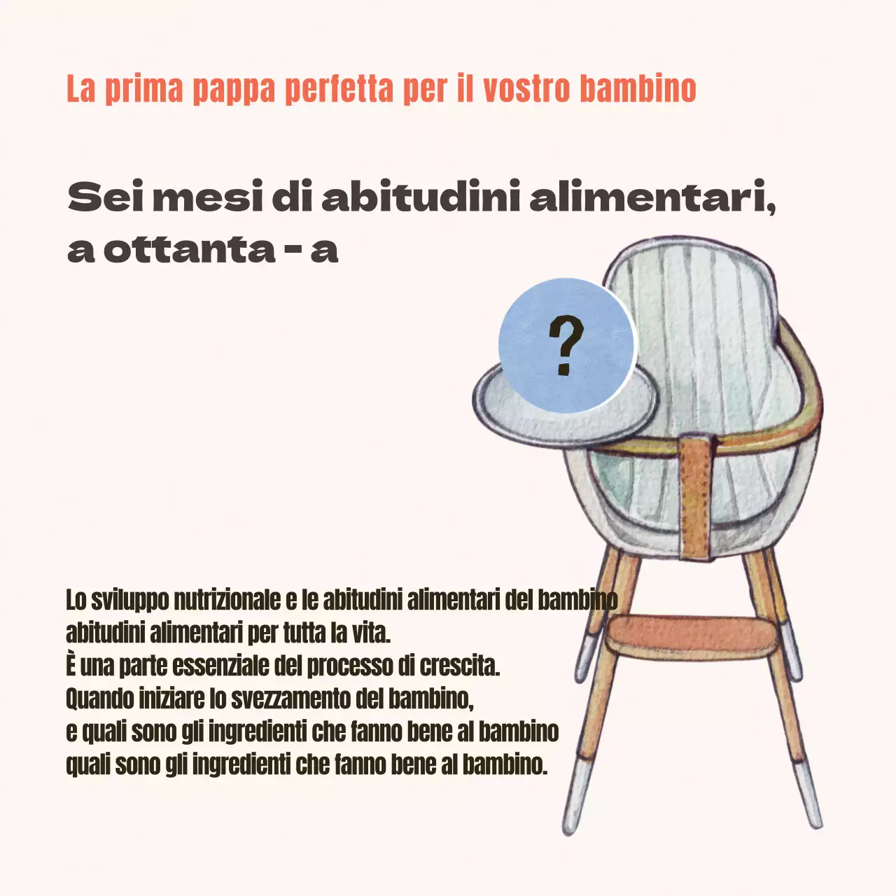 Informazioni sugli alimenti per bambini arancione e avorio