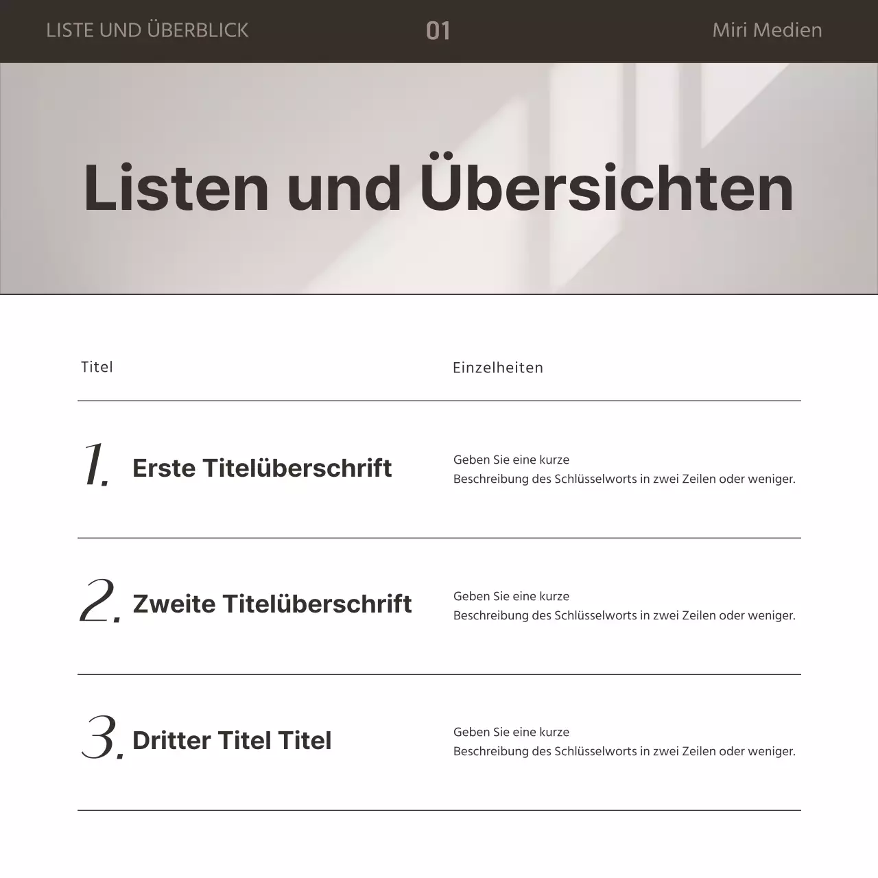 Ein einfacher Business-Newsletter in Braun und Weiß