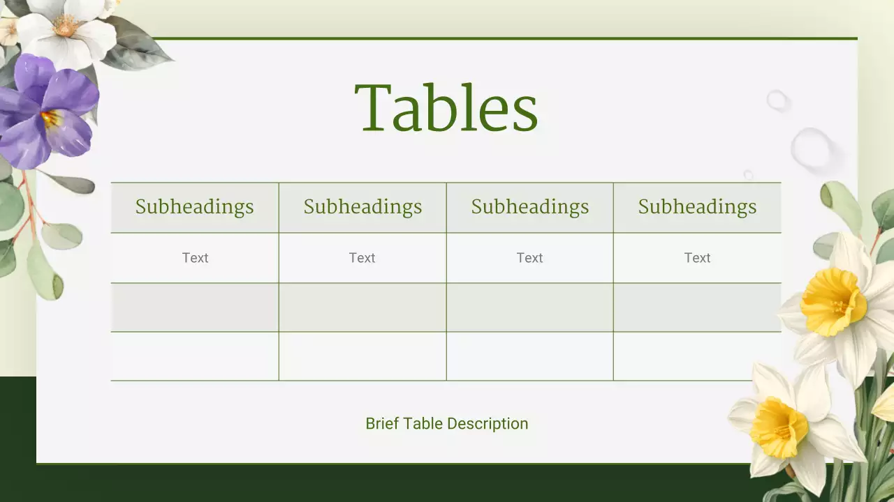 Green Floral Backgrounds Presentation
