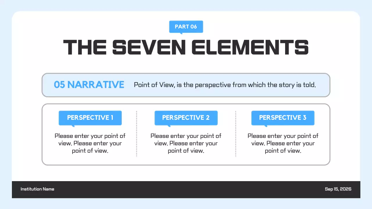 블루 모던 스토리텔링 코스 프레젠테이션