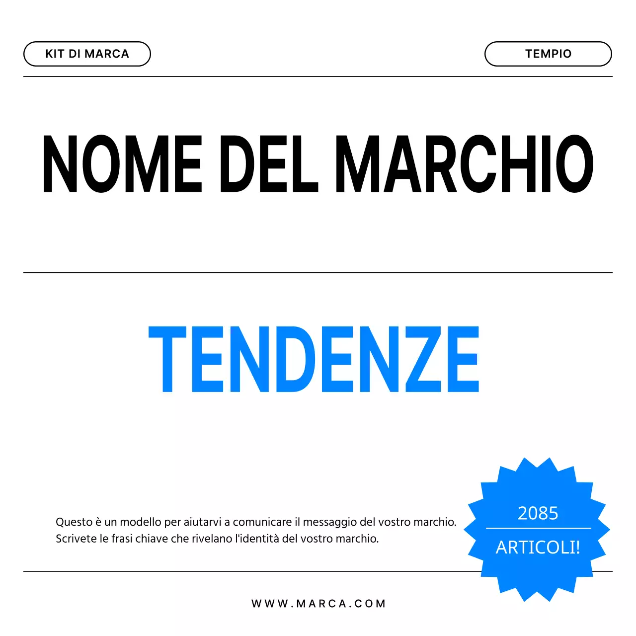 Promuovere un marchio moderno in nero e blu