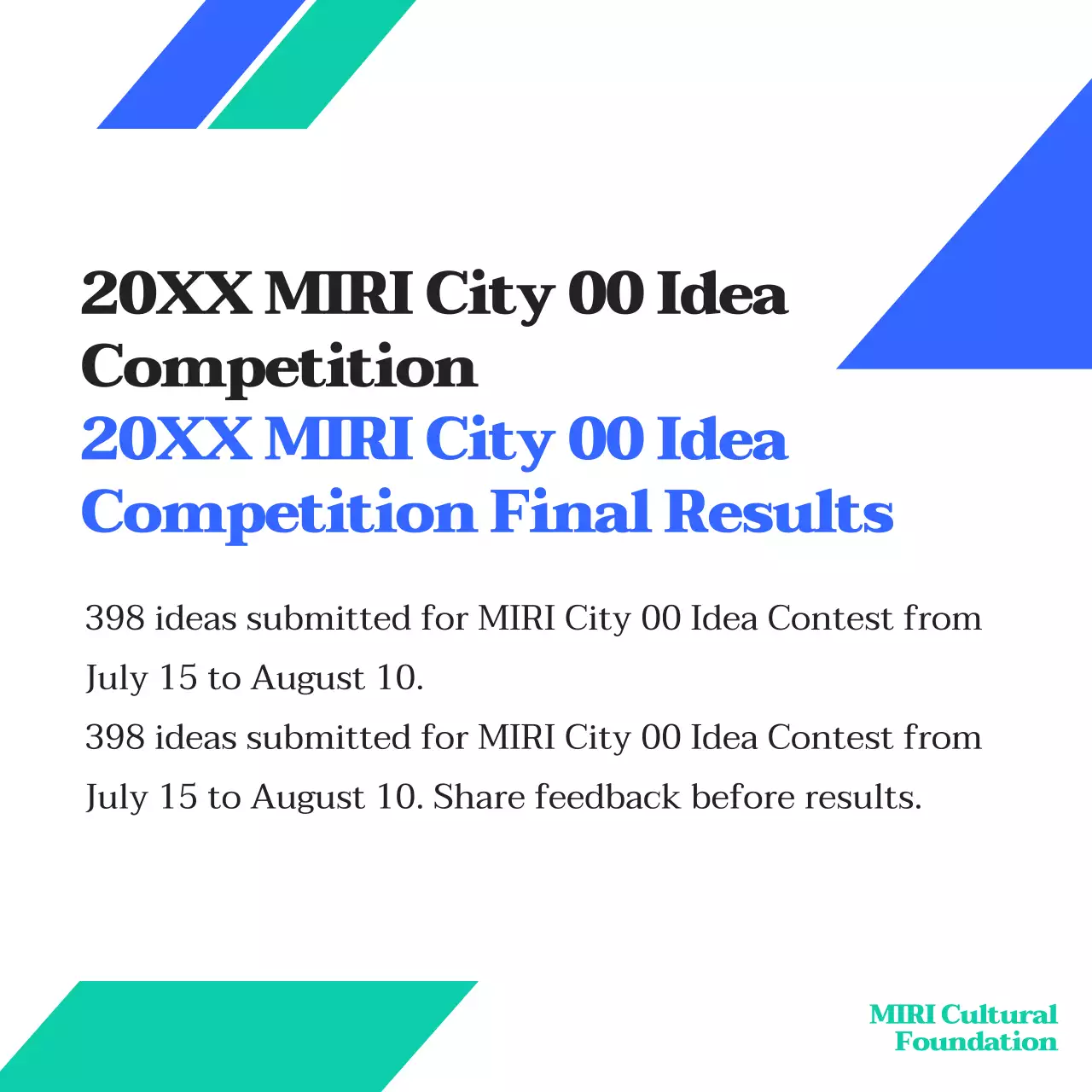 Blue Modern Contest Announcement Instagram Carousel