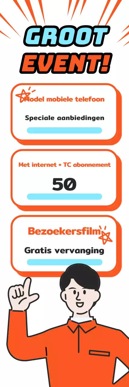 Promoot een kitscherig oranje evenement voor mobiele-telefoondragers