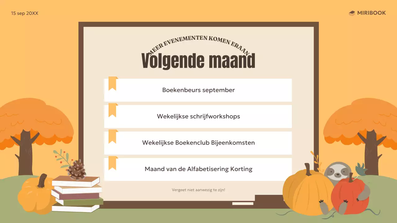 Een selectie van herfstige boekaanbevelingen in oranje en groen