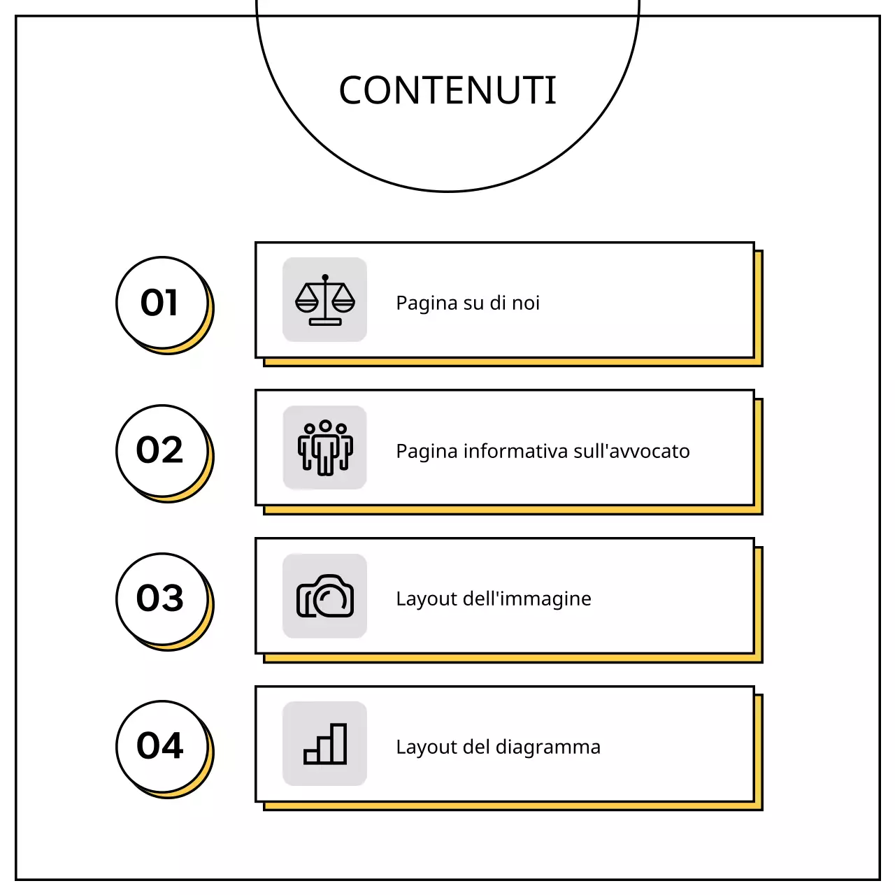 Un semplice prospetto aziendale giallo e nero