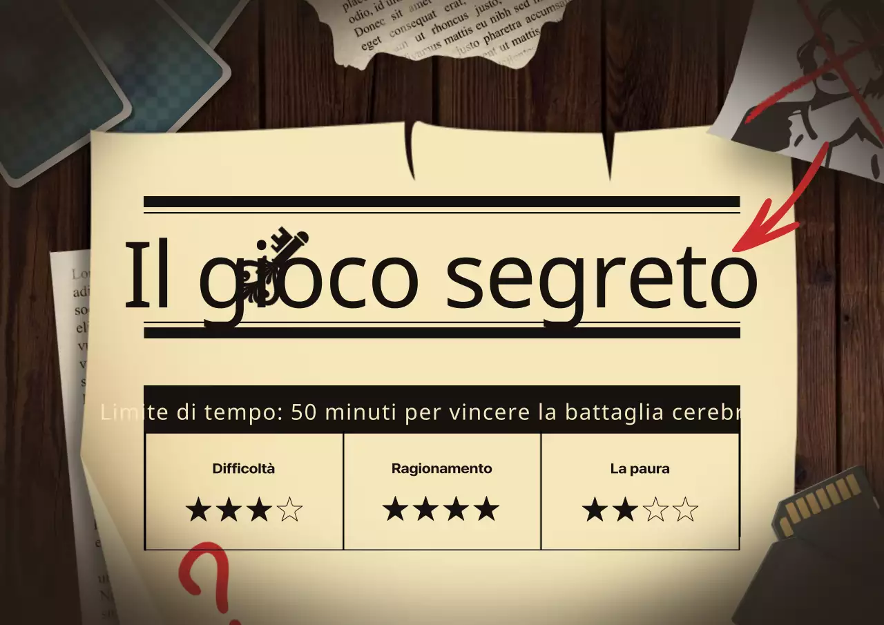 Promuovere un caffè vintage per escape room in beige e marrone