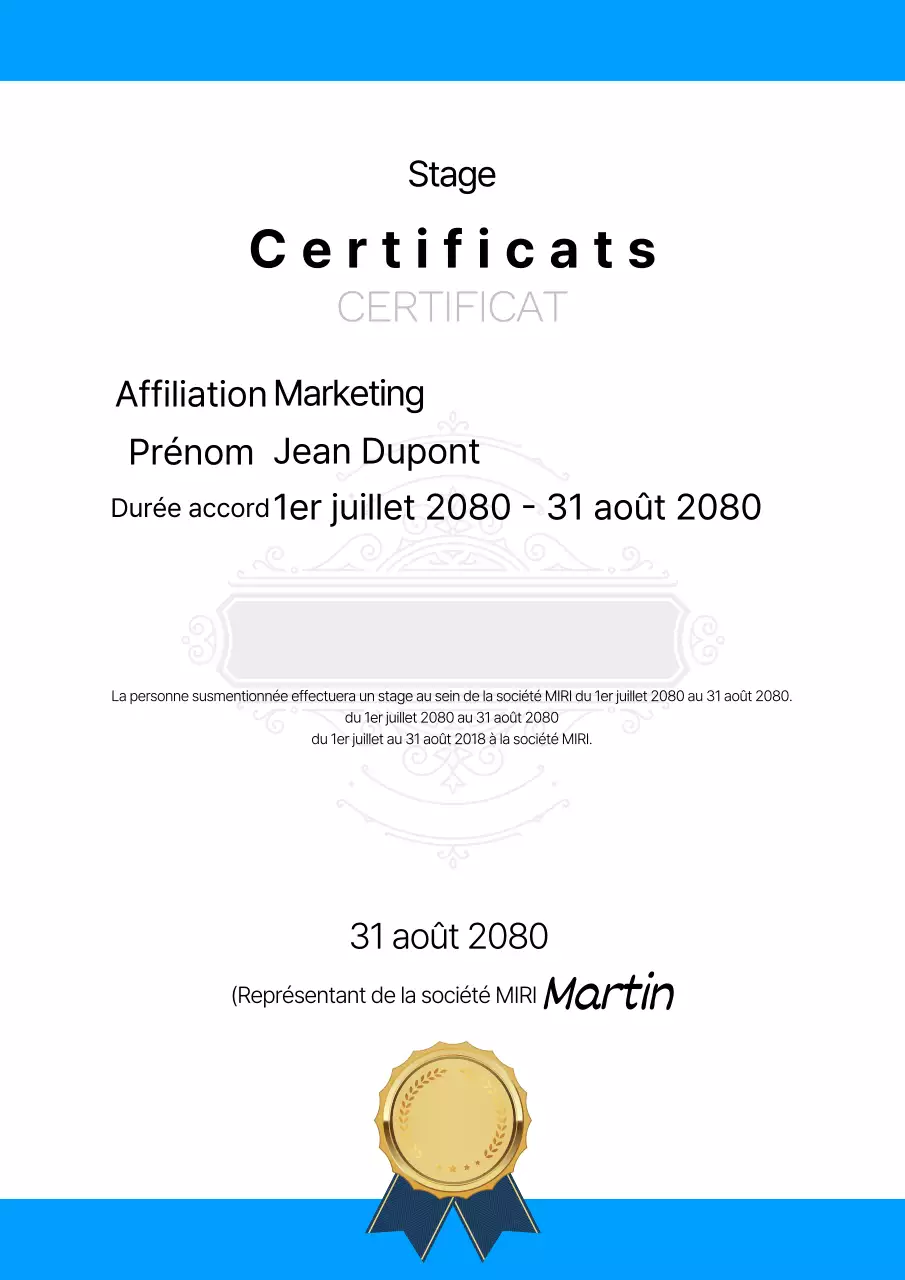 Un modèle d'entreprise simple en bleu et noir