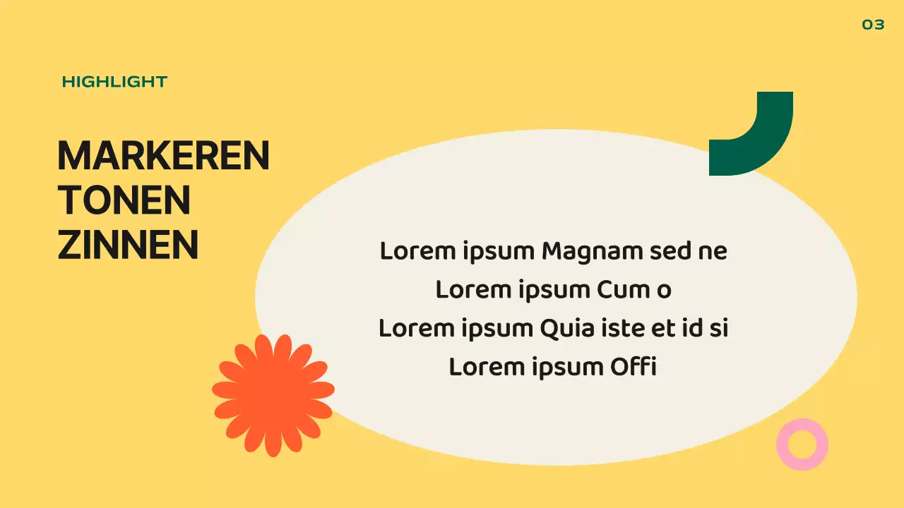 Kitscherige standaard lay-outpresentatie in oranje en geel