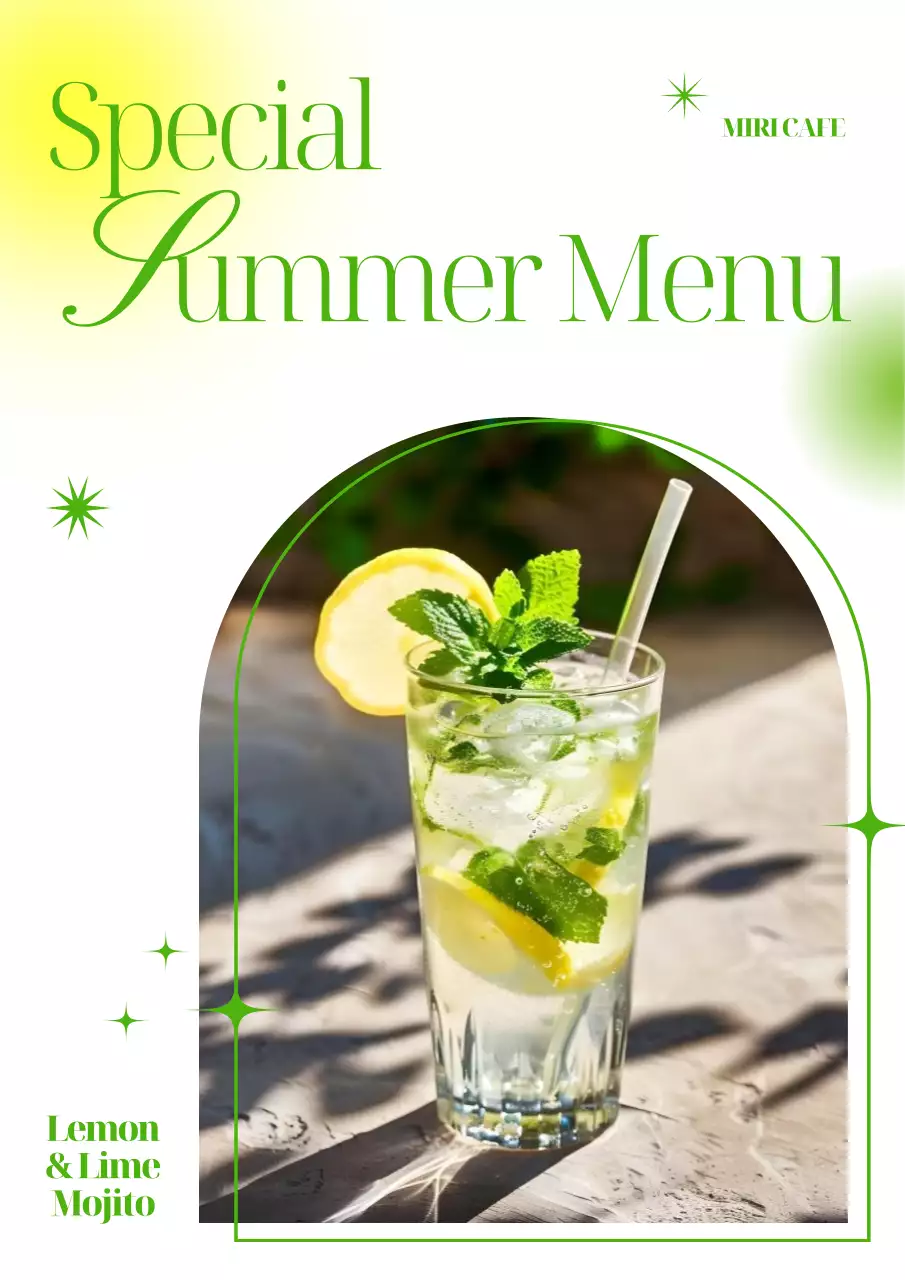 緑 オシャレ メニュー メニュー表 ポスター