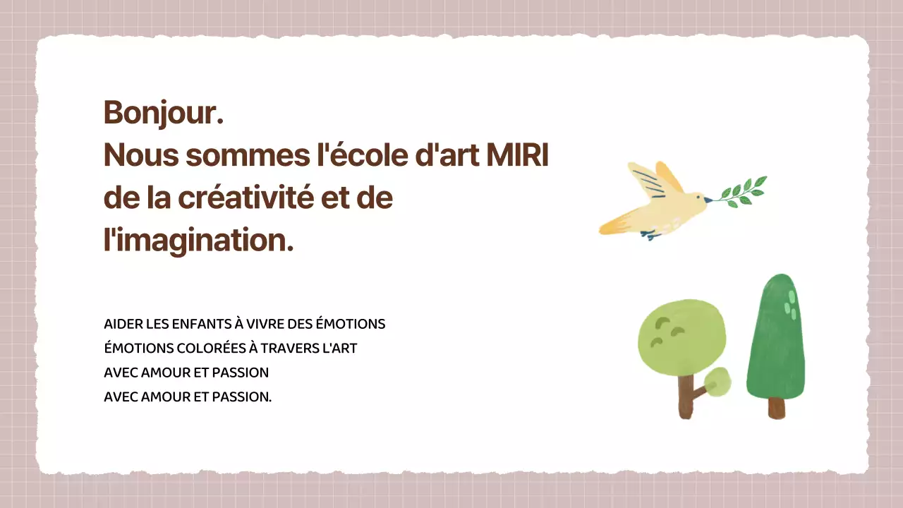Un prospectus d'école d'art beige et marron confortable