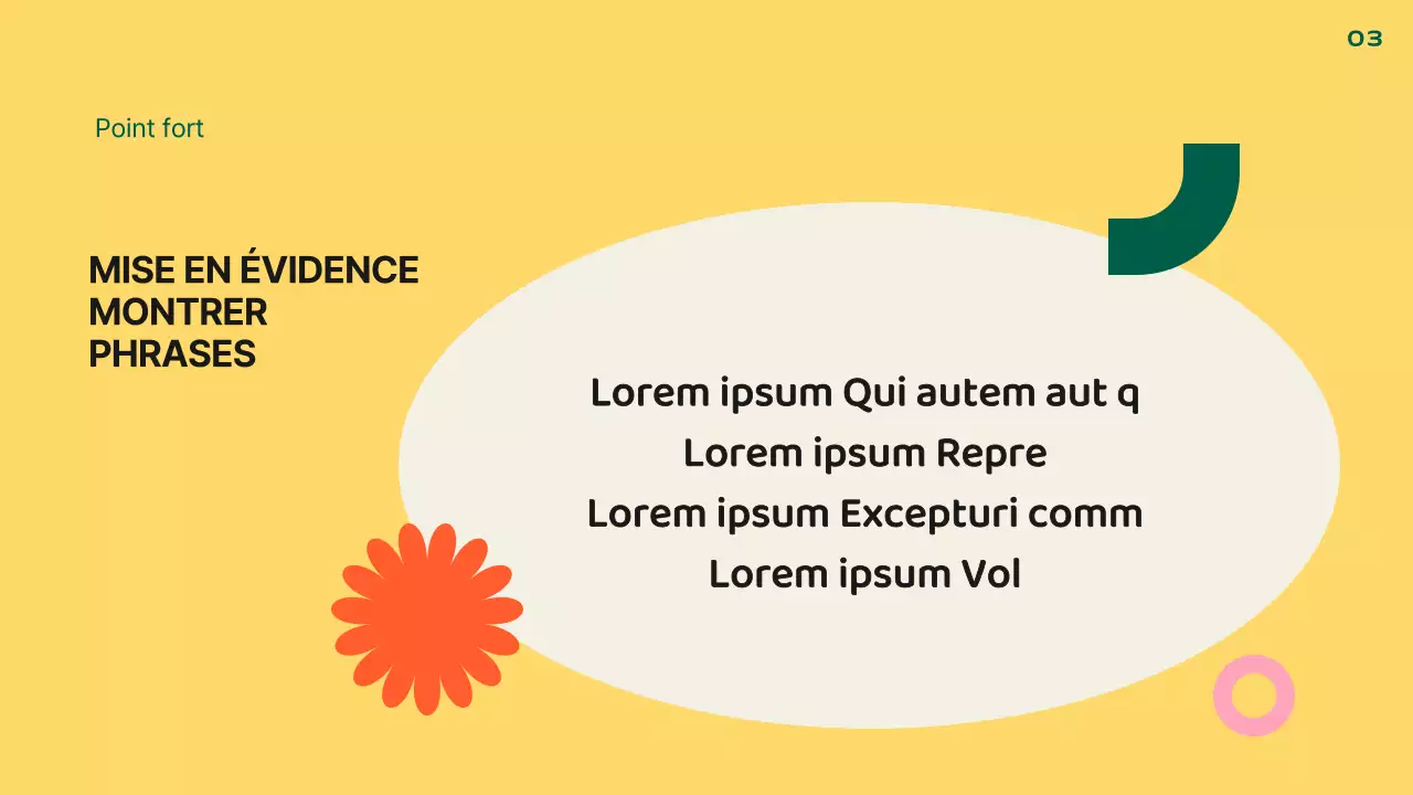 Présentation kitsch de la mise en page par défaut en orange et jaune