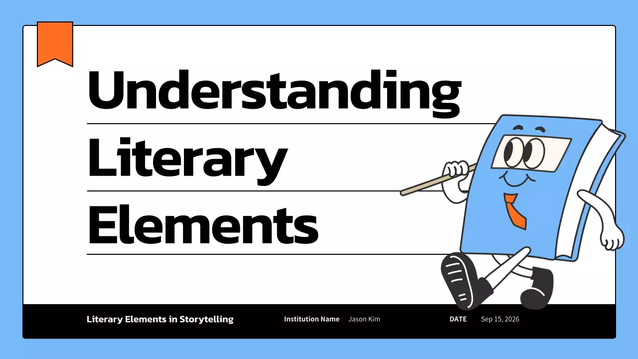 Blue Simple Literary Guide Presentation