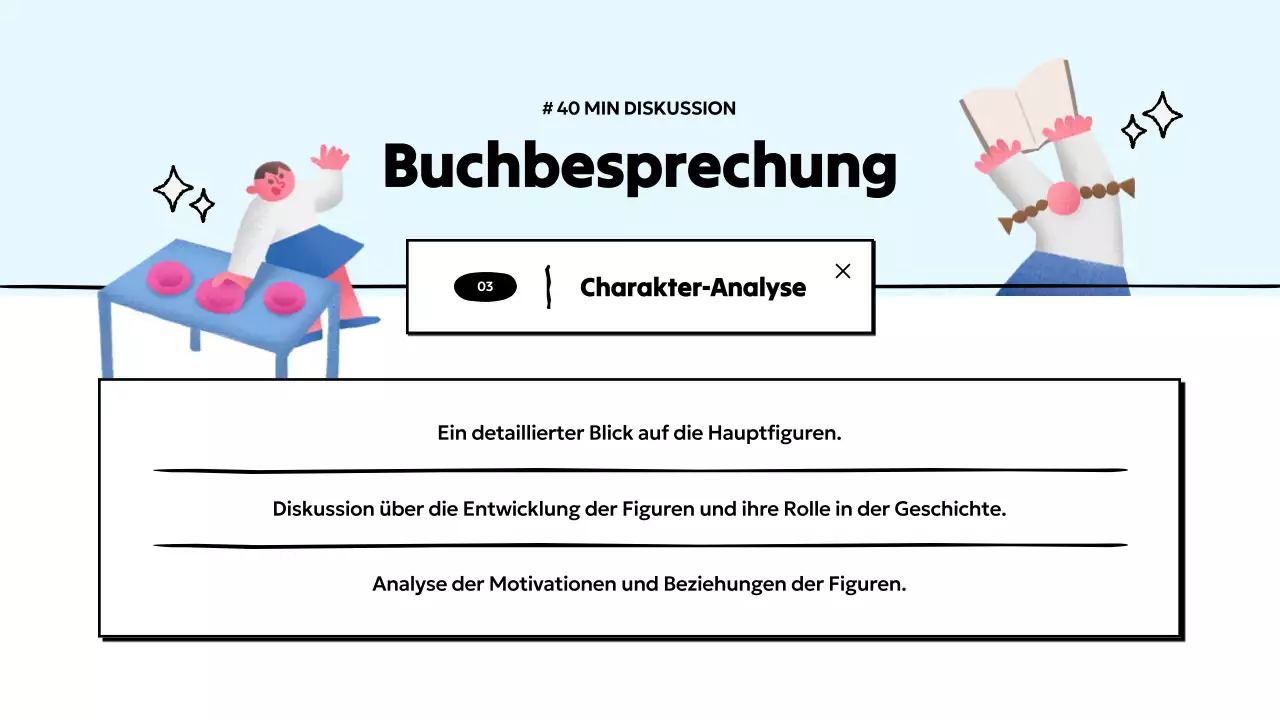 Einfache Buchklubpräsentation in Hellblau und Gelb