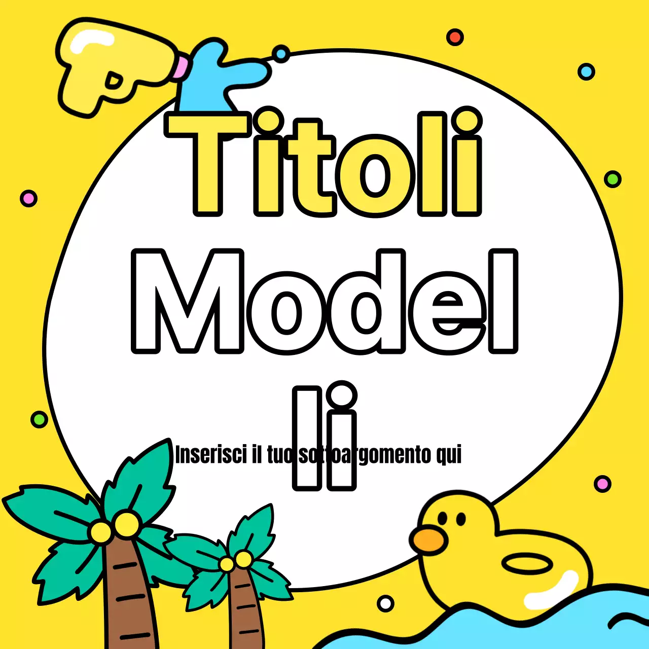 Un grazioso annuncio per eventi estivi in giallo e azzurro