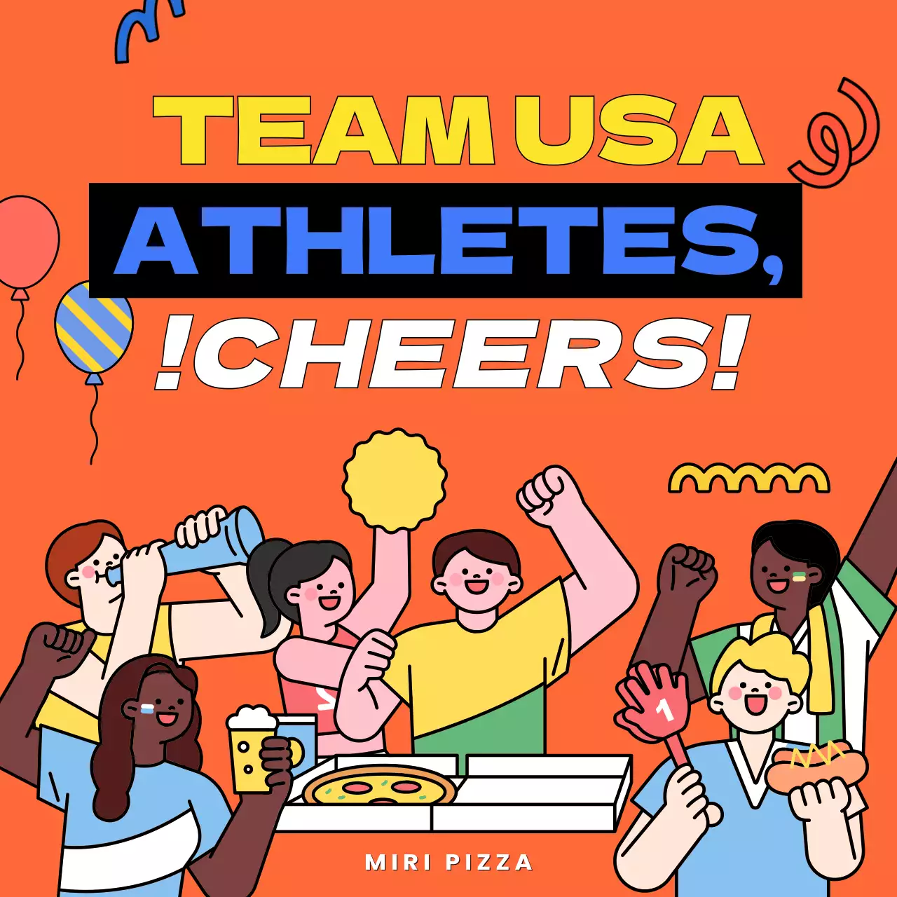 Orange Pop Celebration Invitation Social Media Post