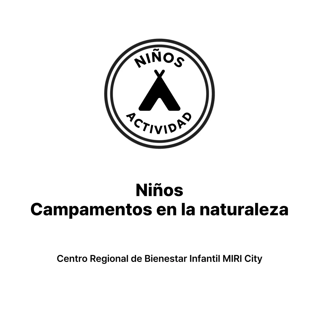 Logotipo minimalista de campamento de experiencias en la naturaleza