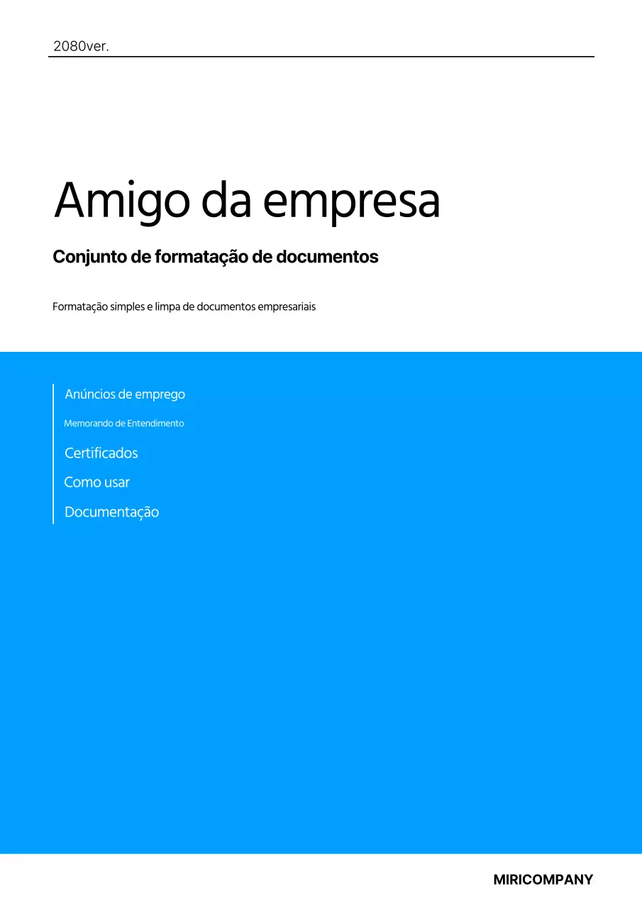 Um modelo empresarial simples em azul e preto