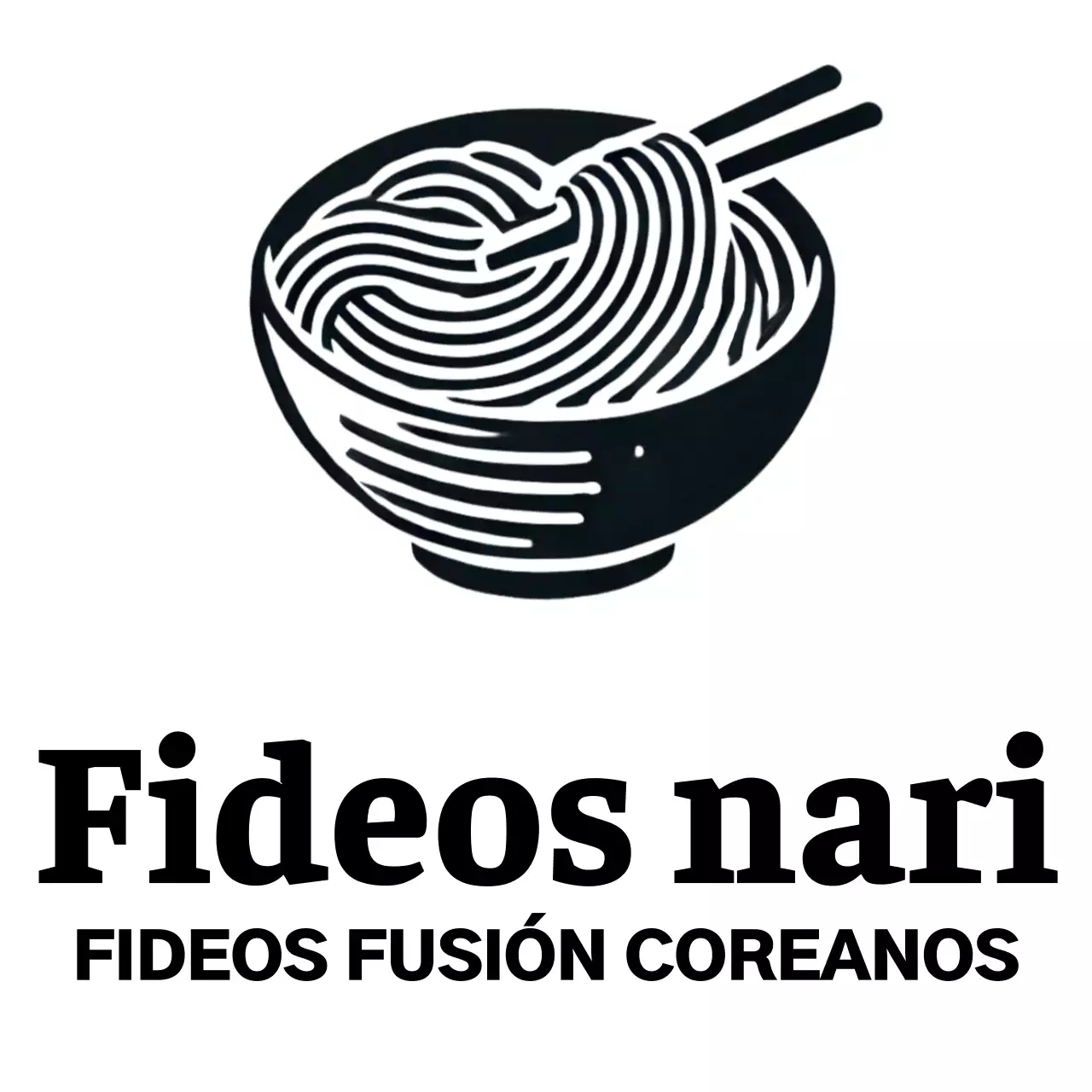 Logotipo de restaurante coreano Noodles con ilustración