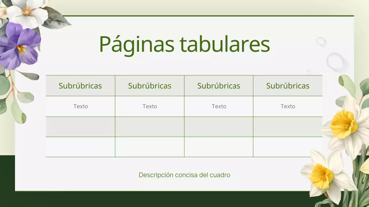 Guía de bonitos fondos florales en verde y amarillo