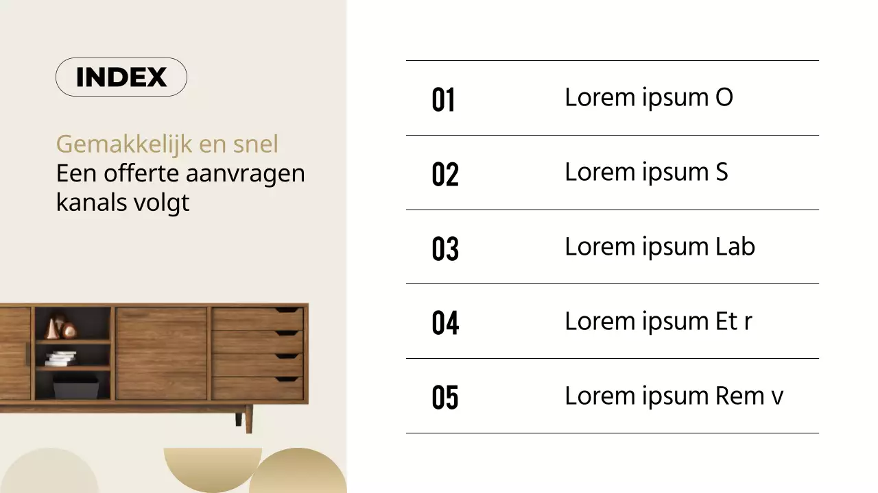 Zwart en beige modern meubilair aannemers offertegids
